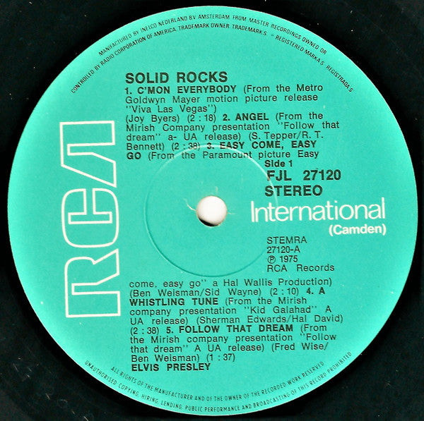 Elvis Presley : Solid Rocks (2xLP, Comp, Gat)
