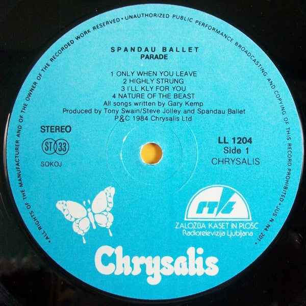 Spandau Ballet : Parade (LP, Album, Gat)