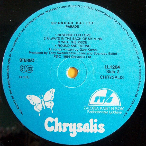 Spandau Ballet : Parade (LP, Album, Gat)