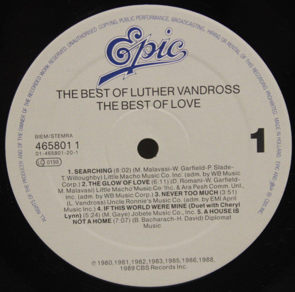 Luther Vandross : The Best Of Luther Vandross - The Best Of Love (2xLP, Comp, RM, Gat)