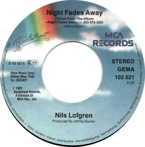 Nils Lofgren : Night Fades Away (7", Single)