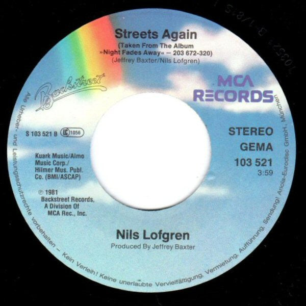 Nils Lofgren : Night Fades Away (7", Single)