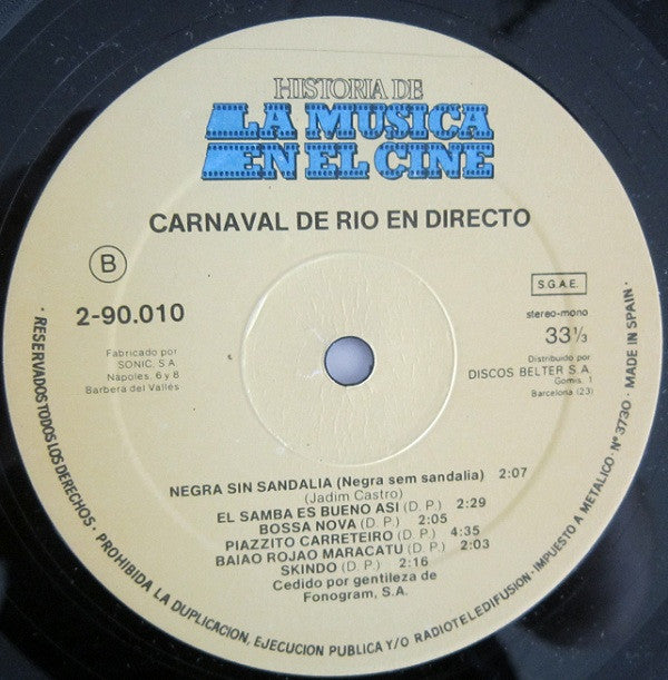 Various : Banda Original Del Film "Orfeo Negro" / Carnaval De Rio En Directo (LP, Comp)