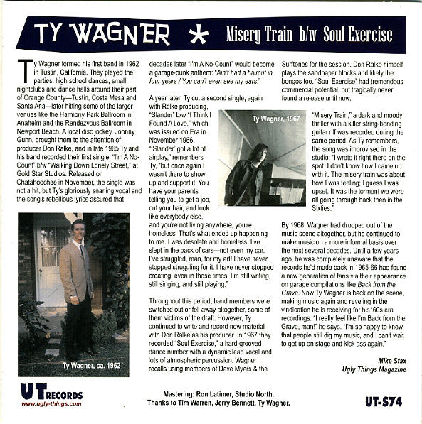 Ty Wagner : Misery Train / Soul Exercise (7", Single)