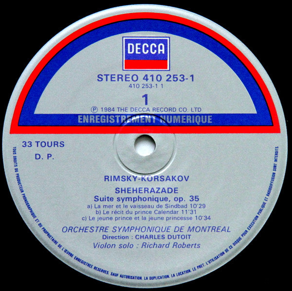 Nikolai Rimsky-Korsakov, Orchestre Symphonique De Montréal, Charles Dutoit : Shéhérazade - Capriccio Espagnol (LP, Gat)