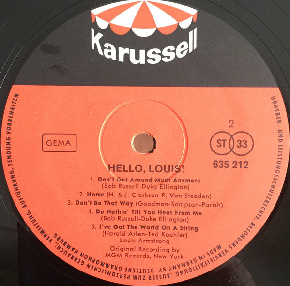 Louis Armstrong : Hello, Louis! (LP, Comp)