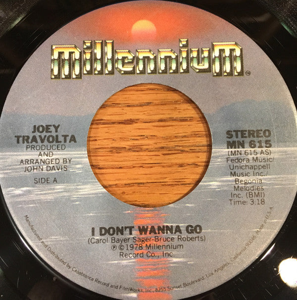 Joey Travolta : I Don't Wanna Go / Where Do We Go From Here (7", Styrene, Ter)