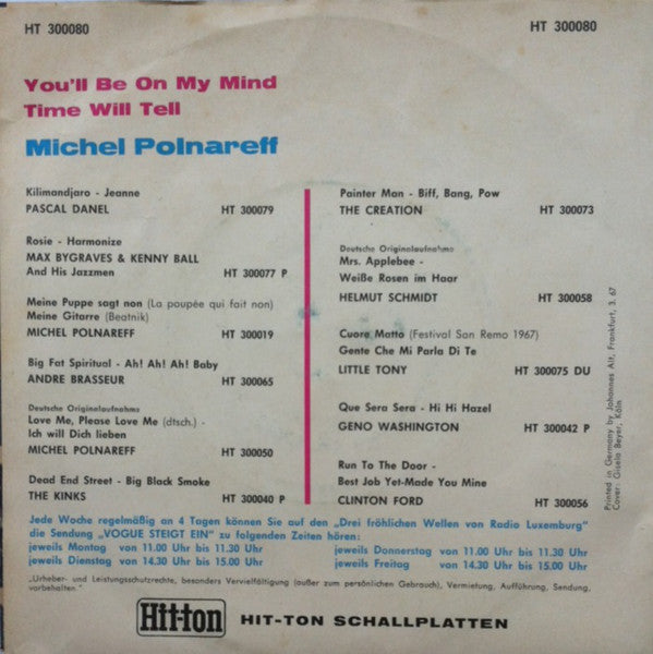 Michel Polnareff : You'll Be On My Mind (7", Single)