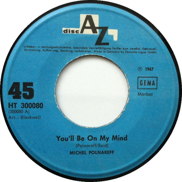Michel Polnareff : You'll Be On My Mind (7", Single)