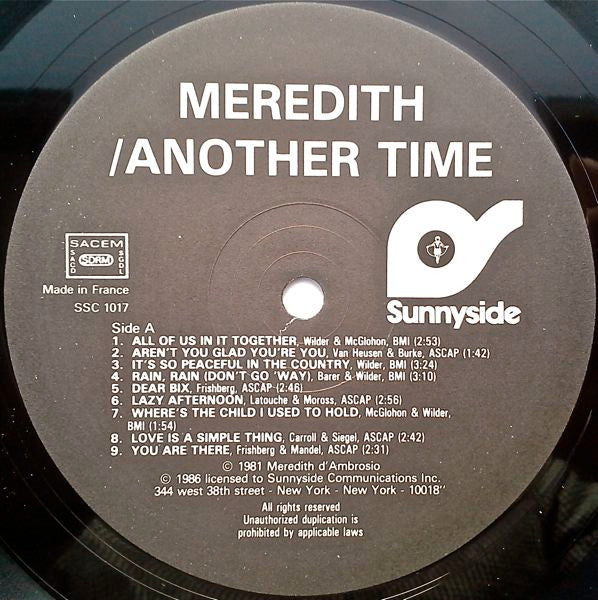 Meredith D'Ambrosio : Another Time (LP, Album)