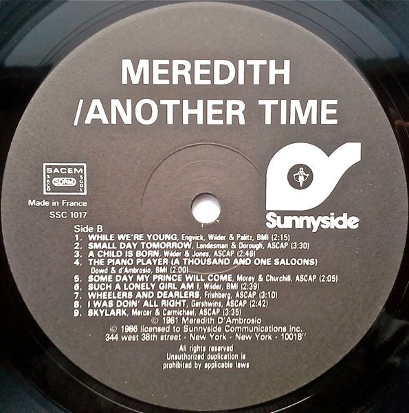 Meredith D'Ambrosio : Another Time (LP, Album)