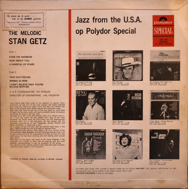 Stan Getz : The Melodic Stan Getz (LP, Comp, Fli)