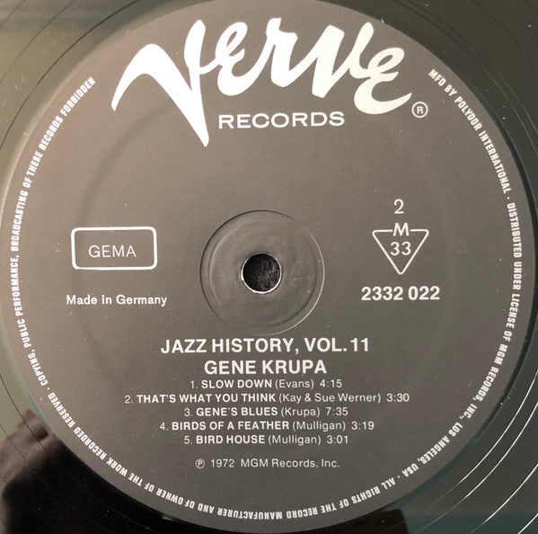 Gene Krupa : Jazz - History Vol. 11 (2xLP, Comp)