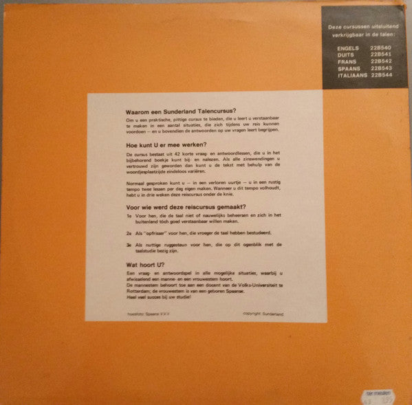 No Artist : Spaans Op Reis En Voor Conversatie  (2xLP)