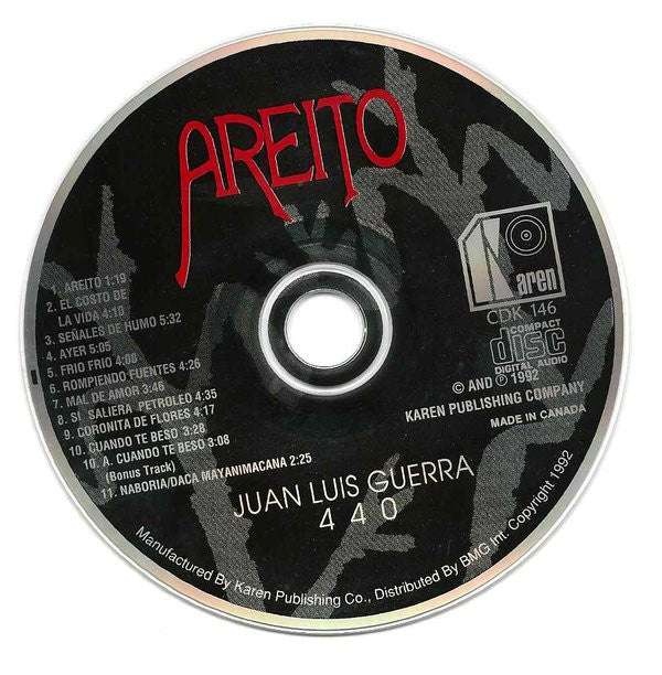 Juan Luis Guerra 4.40 : Areíto (CD, Album)