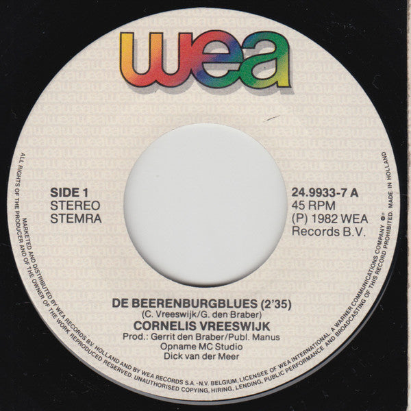 Cornelis Vreeswijk : De Beerenburgblues (7", Single)