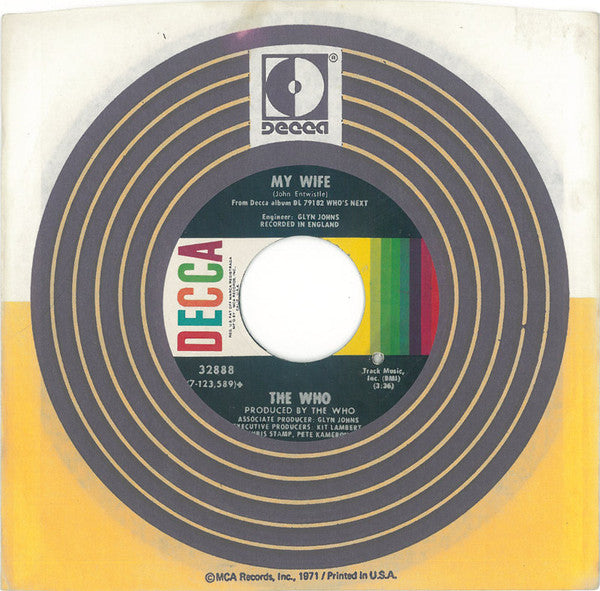 The Who : Behind Blue Eyes (7", Single, Glo)