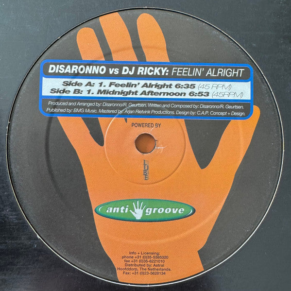 Disaronno vs. DJ Ricky (14) : Feelin' Alright (12")