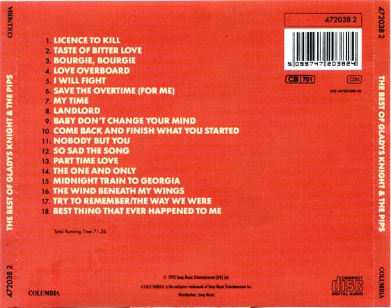 Gladys Knight And The Pips : The Best Of (CD, Comp, RE)