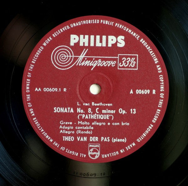 Ludwig van Beethoven, Theo Van Der Pas : Sonata Pathétique No. 8 / Moonlight Sonata No. 14 (10", Album)