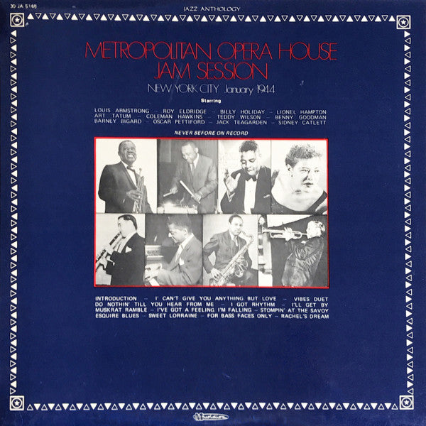 Various : Metropolitan Opera House Jam Session, New York City January 1944 (LP)