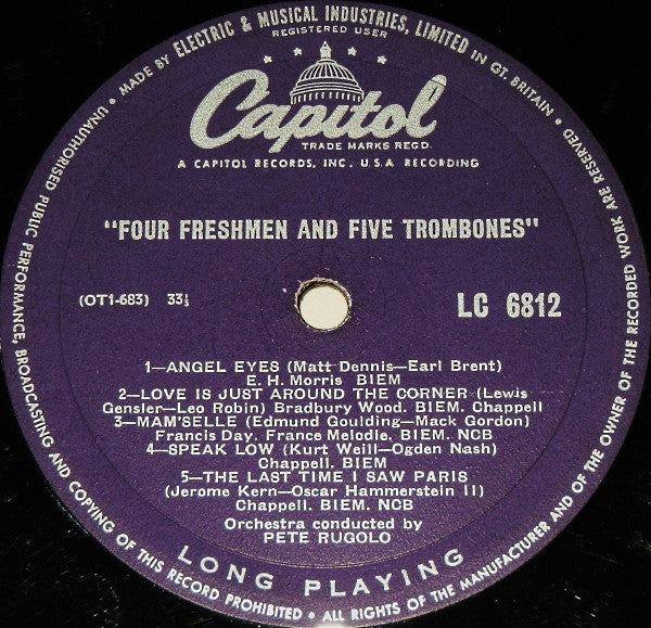 The Four Freshmen : Four Freshmen And 5 Trombones (10", Album, Mono)