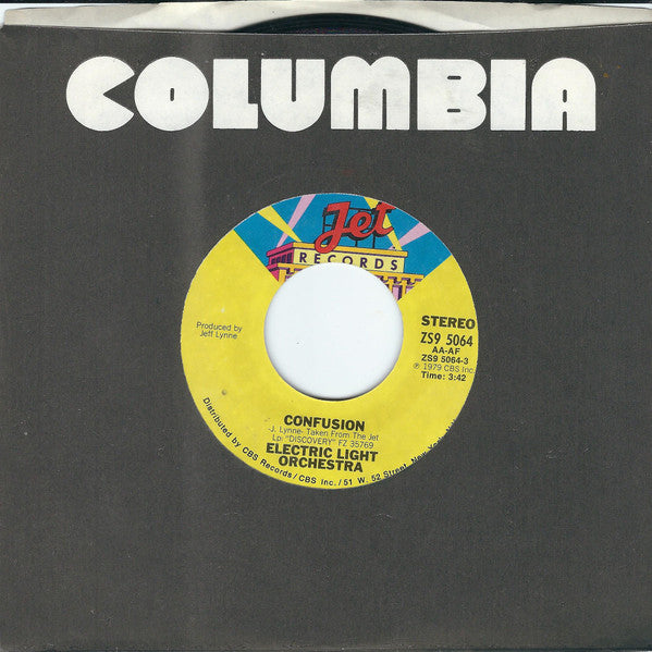 Electric Light Orchestra : Confusion (7", Single, Styrene, Ter)