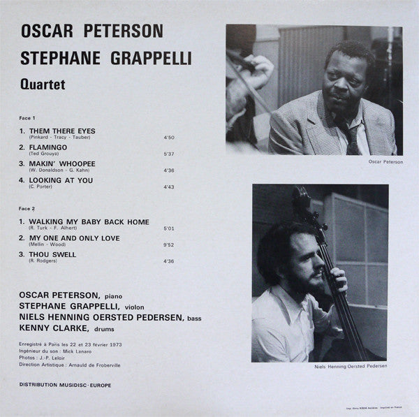 Oscar Peterson - Stéphane Grappelli Quartet Featuring Niels-Henning Ørsted Pedersen - Kenny Clarke : Oscar Peterson - Stéphane Grappelli Quartet Vol. 1 (LP, Album, Gat)