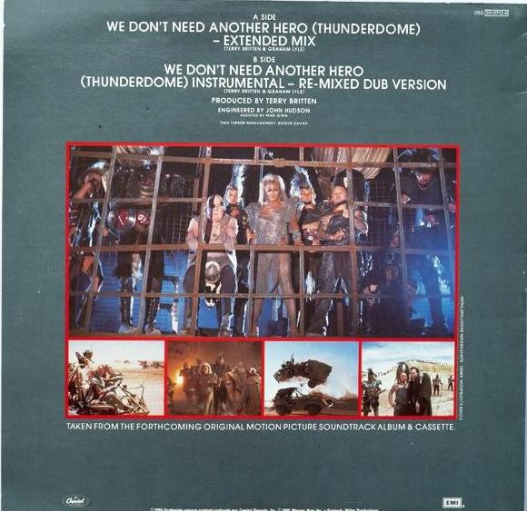 Tina Turner : We Don't Need Another Hero (Thunderdome) - Extended Mix (12", Maxi)