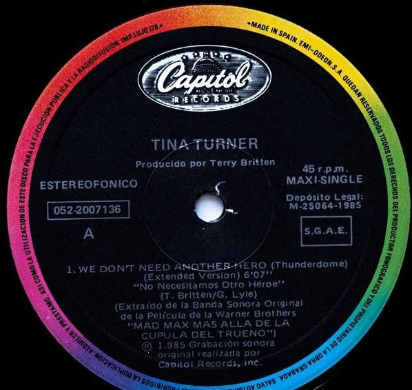 Tina Turner : We Don't Need Another Hero (Thunderdome) - Extended Mix (12", Maxi)