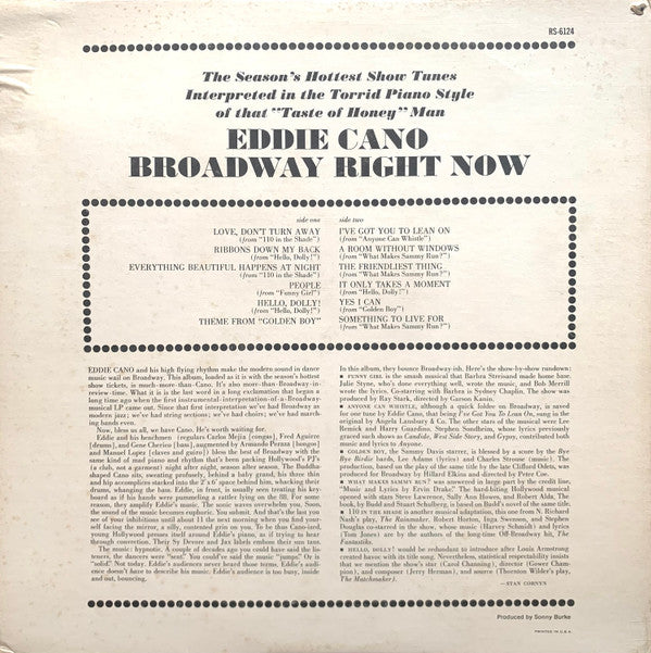 Eddie Cano : Broadway Right Now (LP, Album)