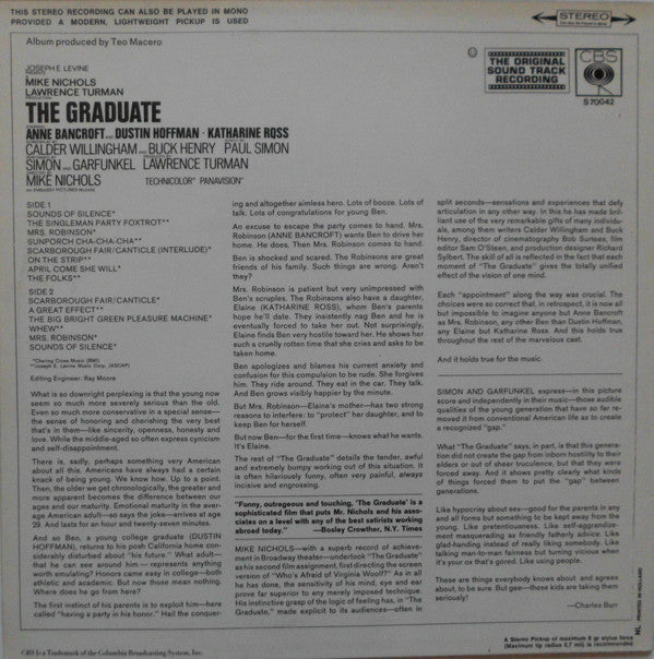 Paul Simon, Simon & Garfunkel, Dave Grusin : The Graduate (The Original Soundtrack Recording) (LP, Album)