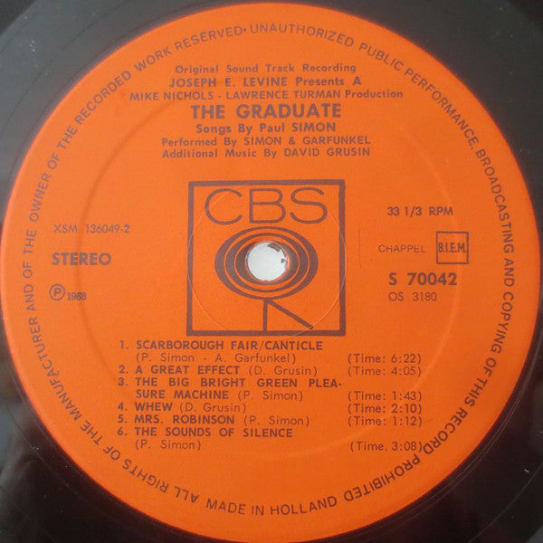 Paul Simon, Simon & Garfunkel, Dave Grusin : The Graduate (The Original Soundtrack Recording) (LP, Album)