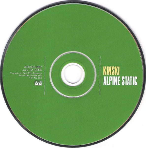 Kinski : Alpine Static (CD, Advance, Album, Promo)