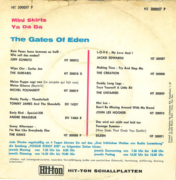 Gates Of Eden : Mini Skirts (7", Single)