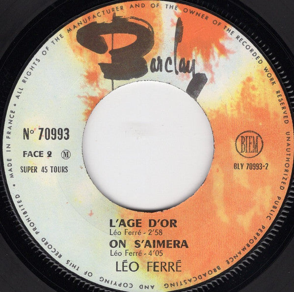 Léo Ferré : Les Romantiques (7", EP)