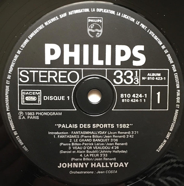 Johnny Hallyday : Palais Des Sports 1982 (2xLP, Album)