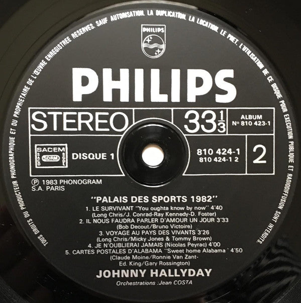 Johnny Hallyday : Palais Des Sports 1982 (2xLP, Album)