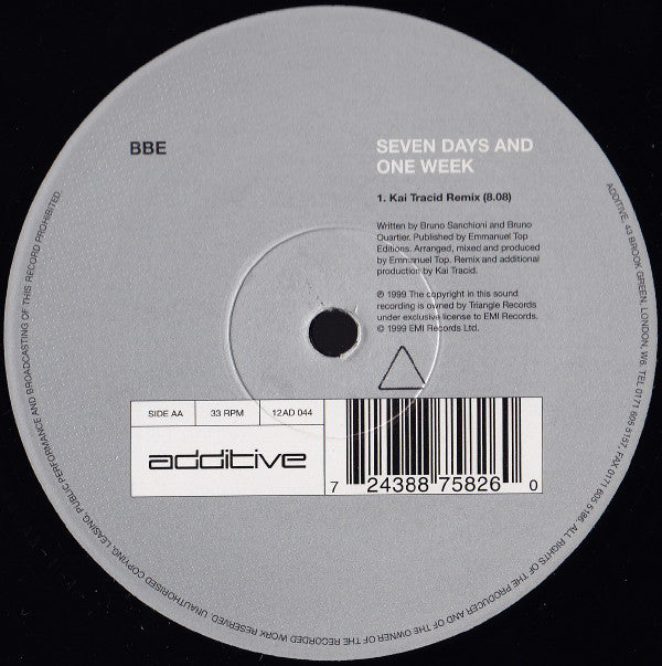BBE* : Seven Days And One Week (12")