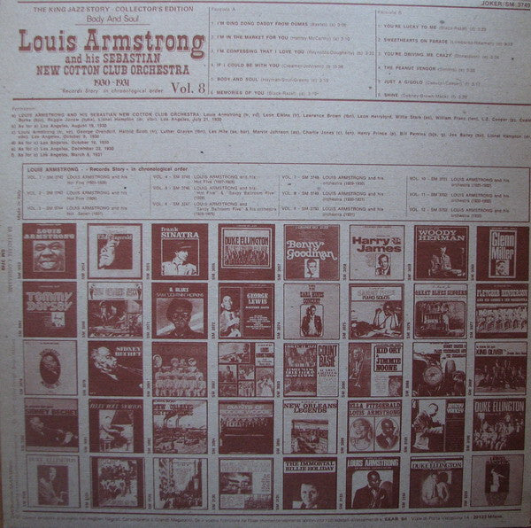 Louis Armstrong And His Sebastian New Cotton Orchestra : Body And Soul 1930-1931 (LP, Comp)
