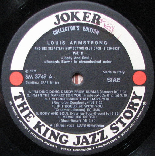 Louis Armstrong And His Sebastian New Cotton Orchestra : Body And Soul 1930-1931 (LP, Comp)