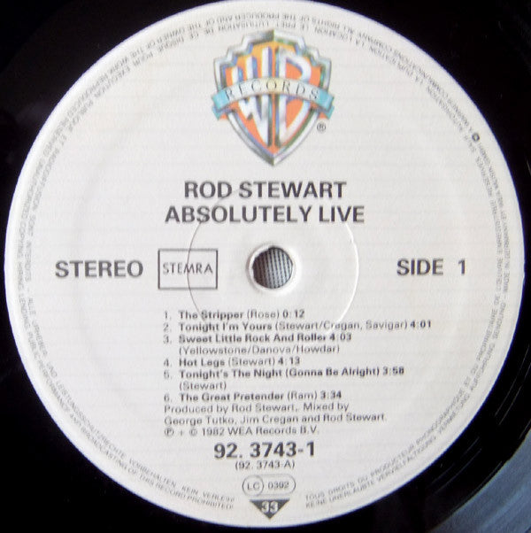 Rod Stewart : Absolutely Live (2xLP, Album, Gat)