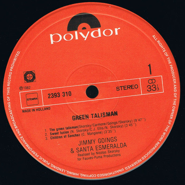Jimmy Goings & Santa Esmeralda : Green Talisman (LP, Album)