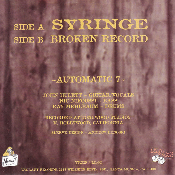 Automatic 7 : Syringe / Broken Record (7")