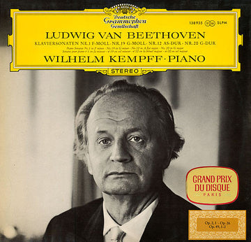 Ludwig van Beethoven, Wilhelm Kempff : Klaviersonaten Nr. 1 F-Moll · Nr 19. G-Moll · Nr. 12 As-Dur · Nr. 20 G-Dur (LP, RP)