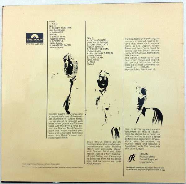 Cream (2) : Fresh Cream (LP, Album)