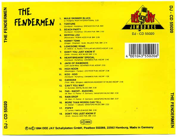 The Fendermen : Mule Skinner Blues (CD, Comp)