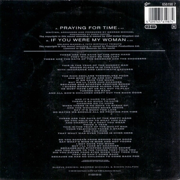 George Michael : Praying For Time (7", Single)