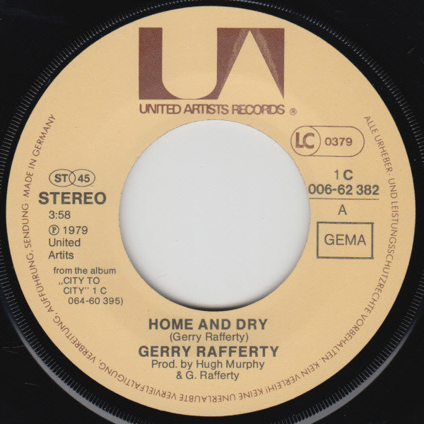 Gerry Rafferty : Home And Dry (7", Single)