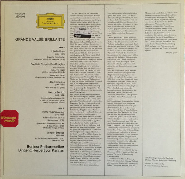 Berlioz*, Chopin* / Douglas*, Delibes*, Sibelius*, Johann Strauss*, Tschaikowsky* — Berliner Philharmoniker, Herbert von Karajan : Grande Valse Brillante (LP, Comp)